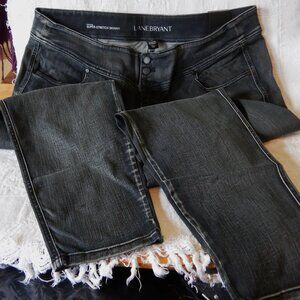JEANS LANE BRYANT SUPER STRETCH HIGH RISE SKINNY BLACK JEAN PLUS SIZE 26W NWT